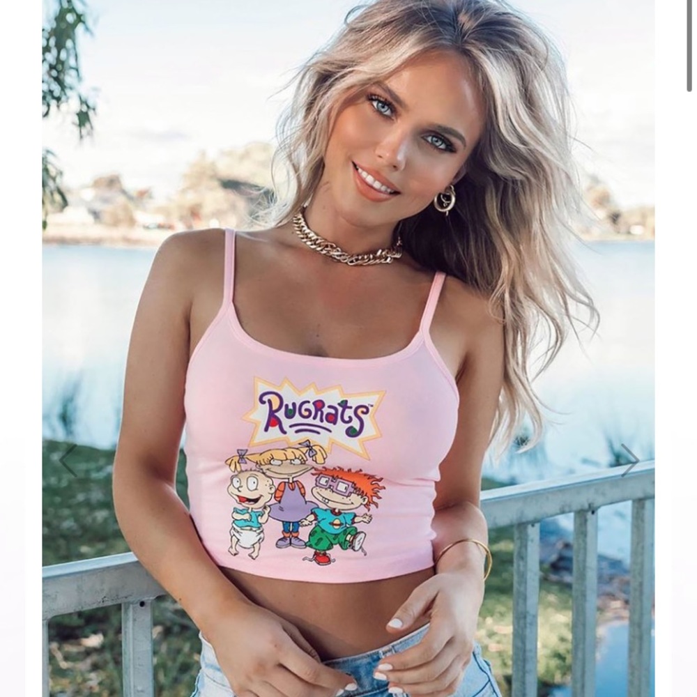 Rugrats pink crop top